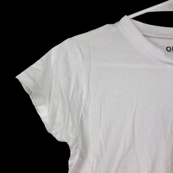 On Fire White Tie Front T-Shirt, Soft Cotton Closet Staple, Boho, Gypsy SZ M - Picture 5 of 5